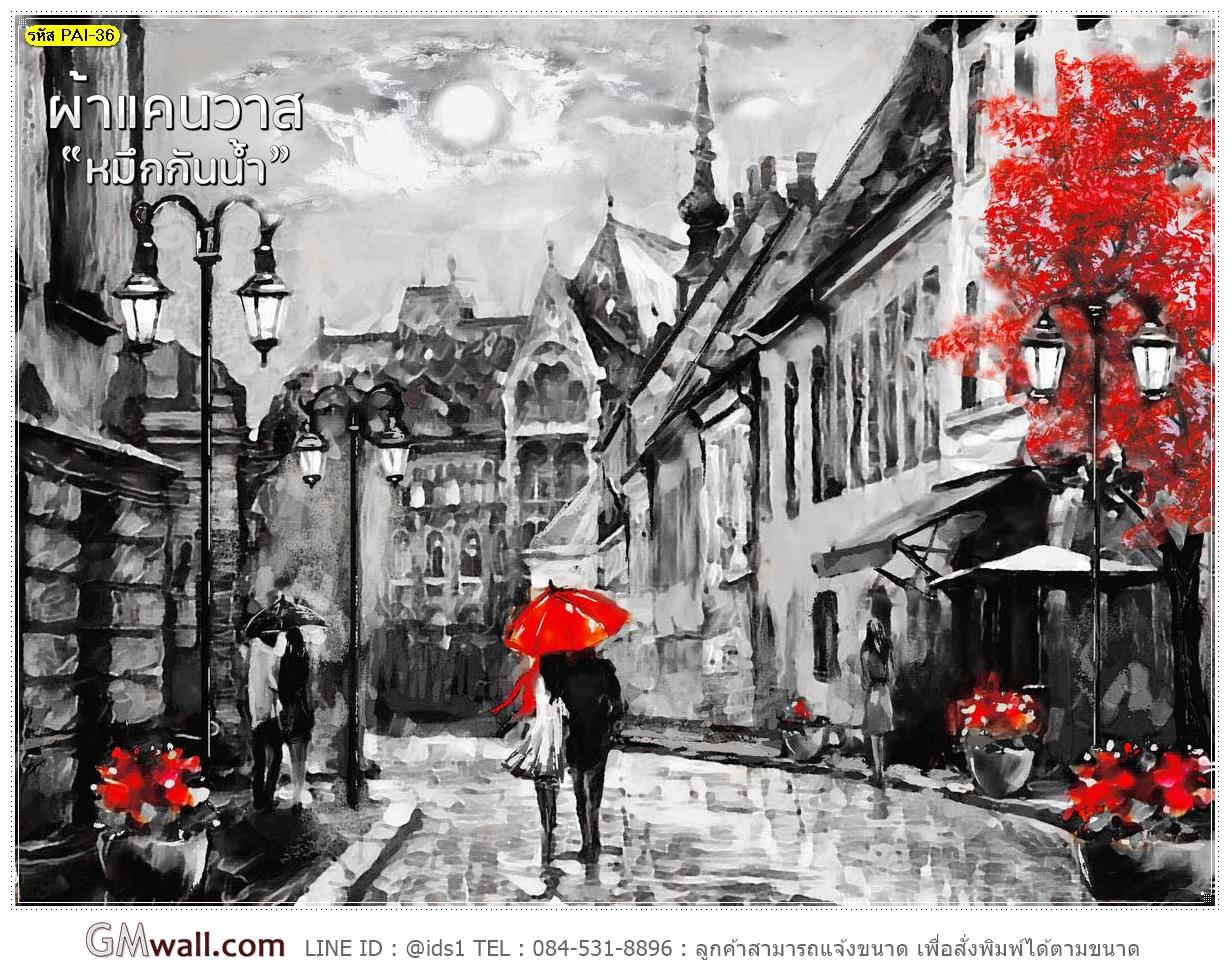 ภาพวอลเปเปอร์ติดผนังเมืองลอนดอน ภาพวาดโทนสีแดง