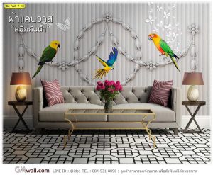 วอลเปเปอร์ลายนกแก้ว ภาพติดผนัง