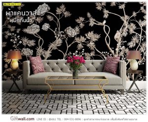 วอลเปเปอร์สั่งพิมพ์ลายต้นไม้สีดำ