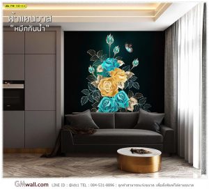 วอลเปเปอร์ดอกไม้สีดำสไตล์คุมโทน