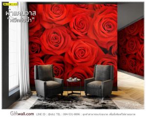 วอลเปเปอร์ติดผนังภาพถ่ายดอกกุหลาบแดงโรแมนติก