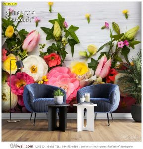 ภาพวอลเปเปอร์ตกแต่งผนัง ลายดอกไม้