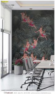 ภาพวอลเปเปอร์ติดผนังลายกินรีในป่าหิมพานต์