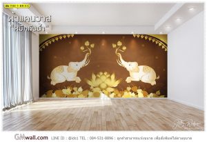 วอลเปเปอร์ลายช้างไทย ตกแต่งห้องพระ