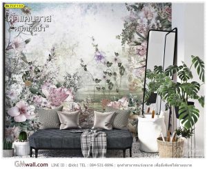 วอลเปเปอร์ติดผนังลายดอกไม้หวาน