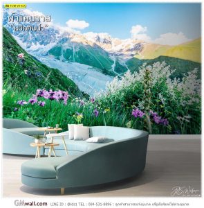 วอลเปเปอร์วิวดอกไม้ติดผนังสั่งพิมพ์