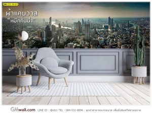 ภาพติดผนังวิวตึกเมือง ตกแต่งห้องทำงานมีระดับ