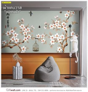 ภาพวอลเปเปอร์ติดผนังห้องเสริมฮวงจุ้ย ลายดอกไม้