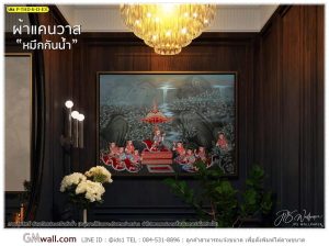 ภาพวอลเปเปอร์ผ้าแคนวาส กันน้ำ ลายไทย