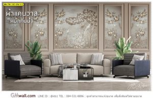 วอลเปเปอร์กรุผนังลายดอกไม้สไตล์สวนอังกฤษ